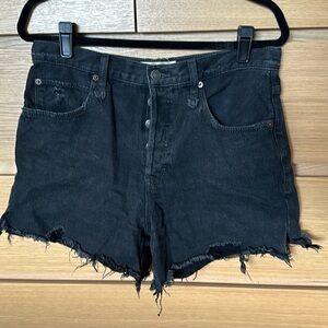 Free People black, size 29 distressed Jean shorts